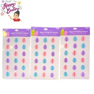 3x Brother Sister Design Studios Easter Eggs Hanging Decor 61" long 3 Strands Ea